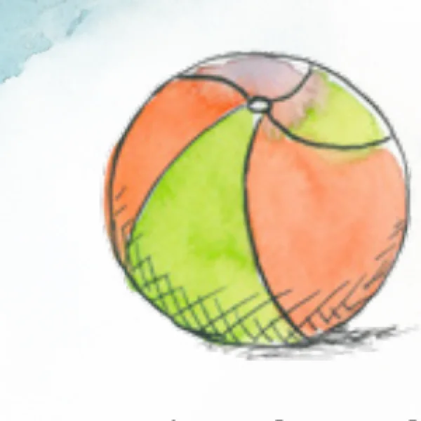 Aquarell: ein bunter Wasserball