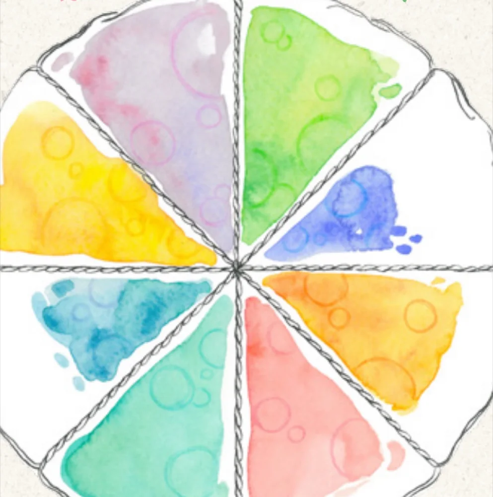 Aquarell: ein in acht Segmente geteilter Kreis, jedes Segment in einer anderen Farbe – das Zusammenspiel aller Rollen